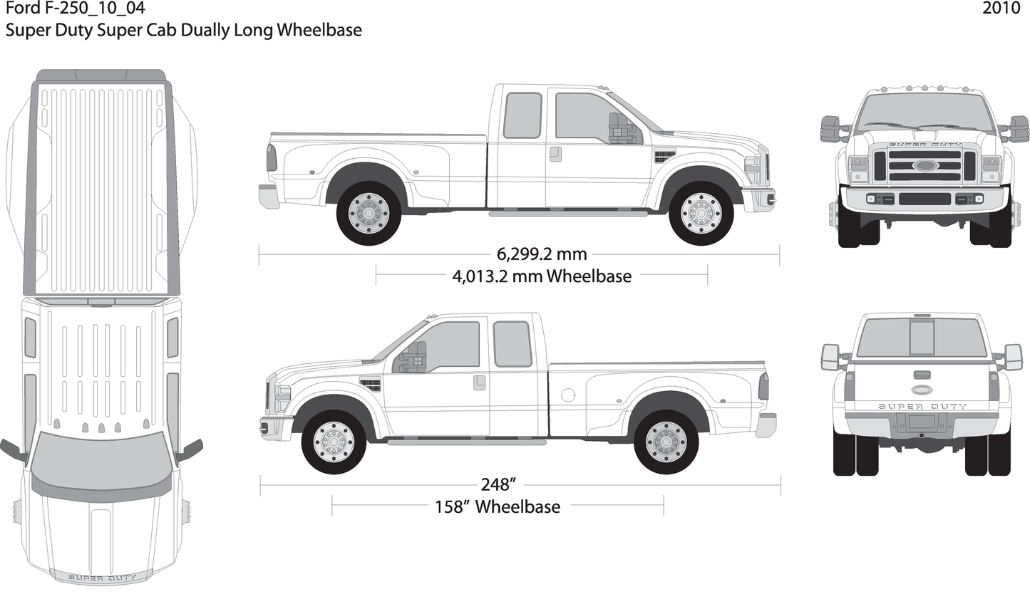 2010 Ford F 250 V04 Vehicle Wrap Template