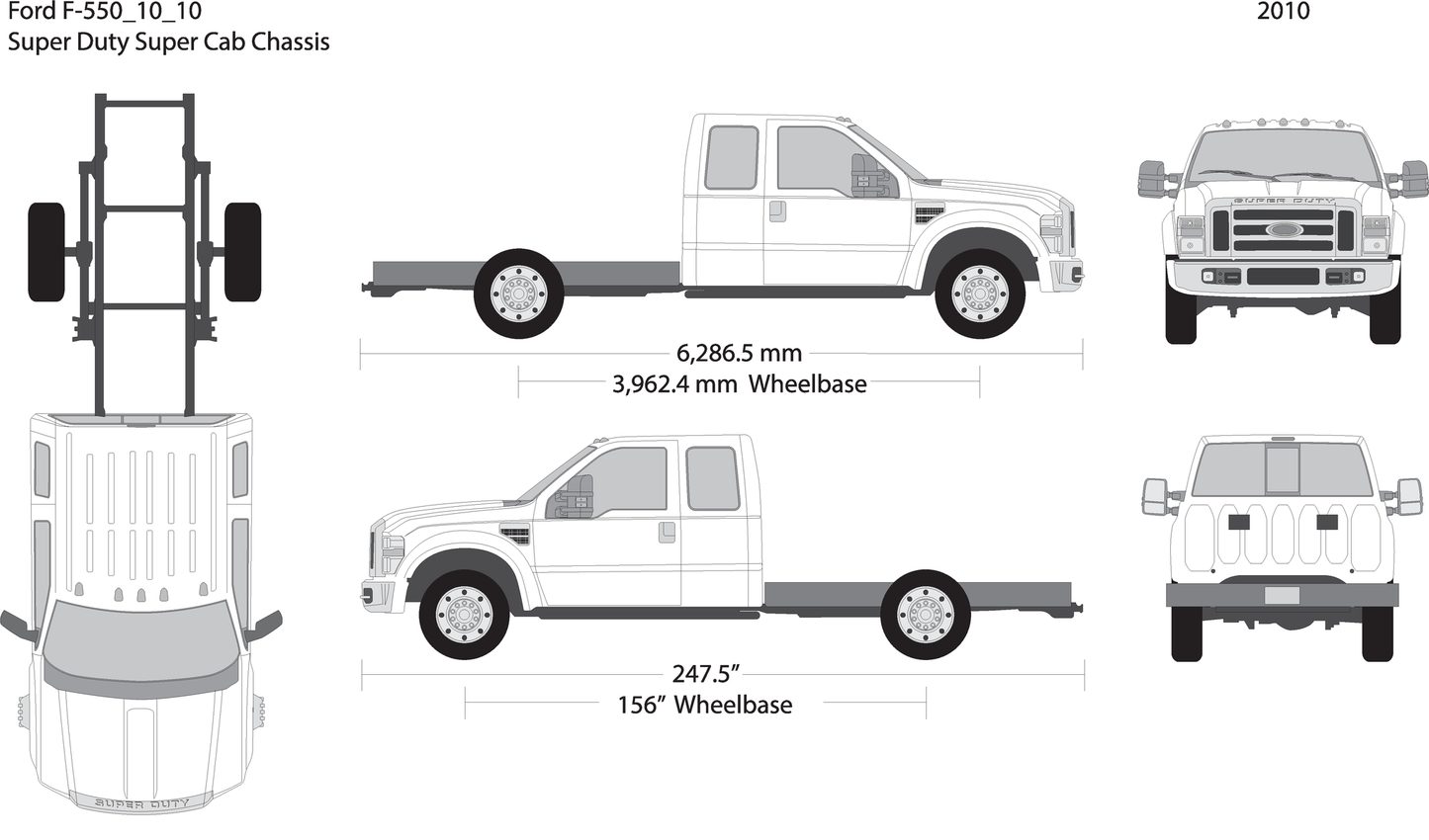 2010 Ford F 550 V10 Vehicle Wrap Template