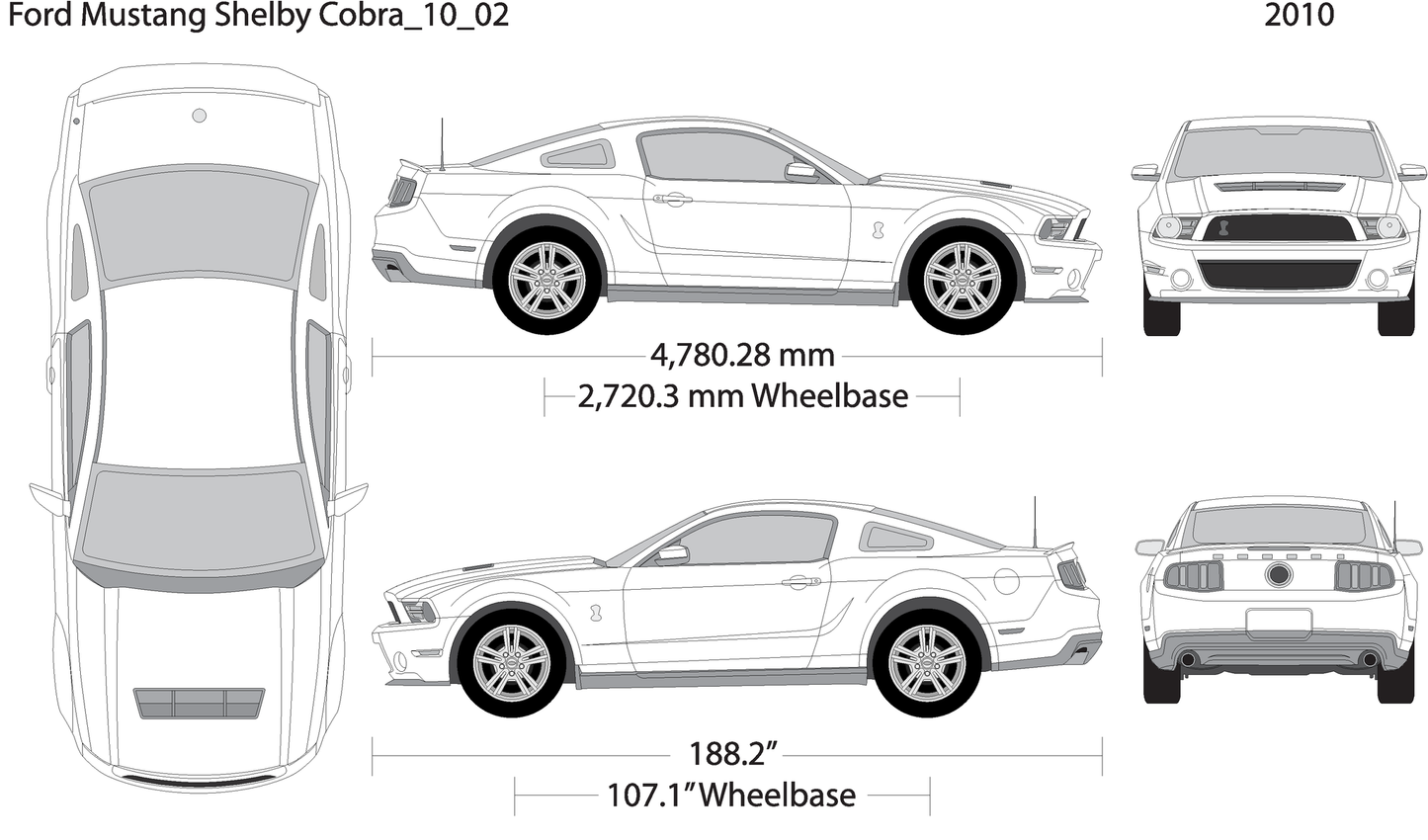 2010 Ford Mustang V02 Vehicle Wrap Template