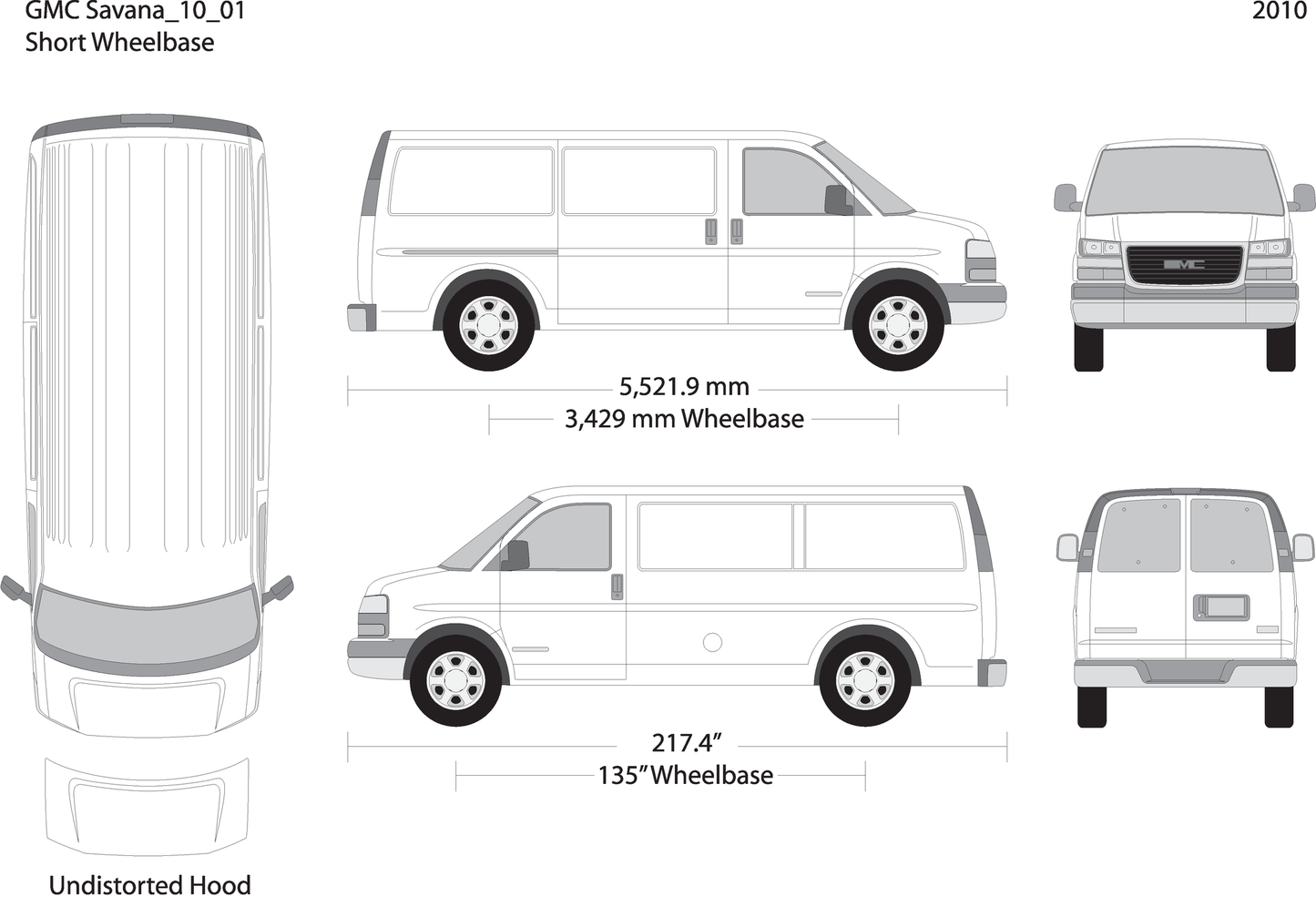 2010 Gmc Savana V01 Vehicle Wrap Template