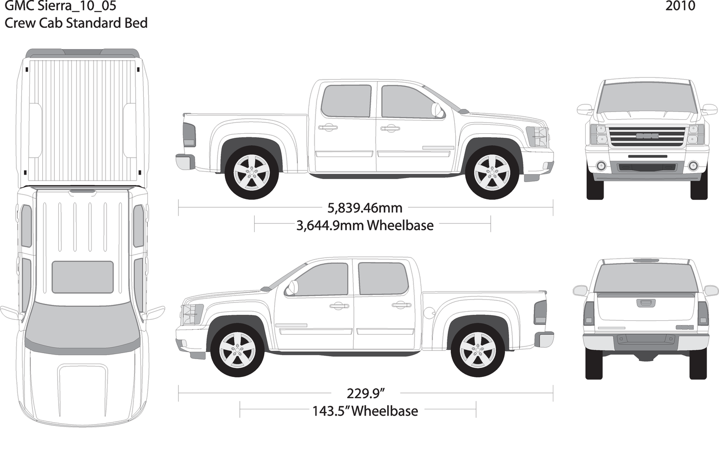 2010 Gmc Sierra 1500 V05 Vehicle Wrap Template