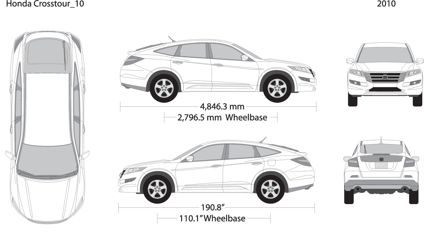 2010 Honda Crosstour V10 Vehicle Wrap Template