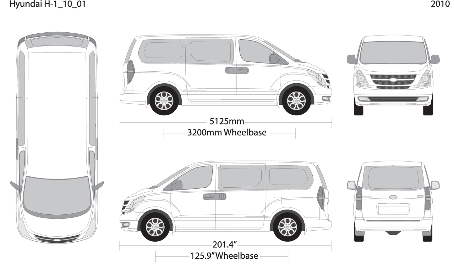 2010 Hyundai H 1 V01 Vehicle Wrap Template