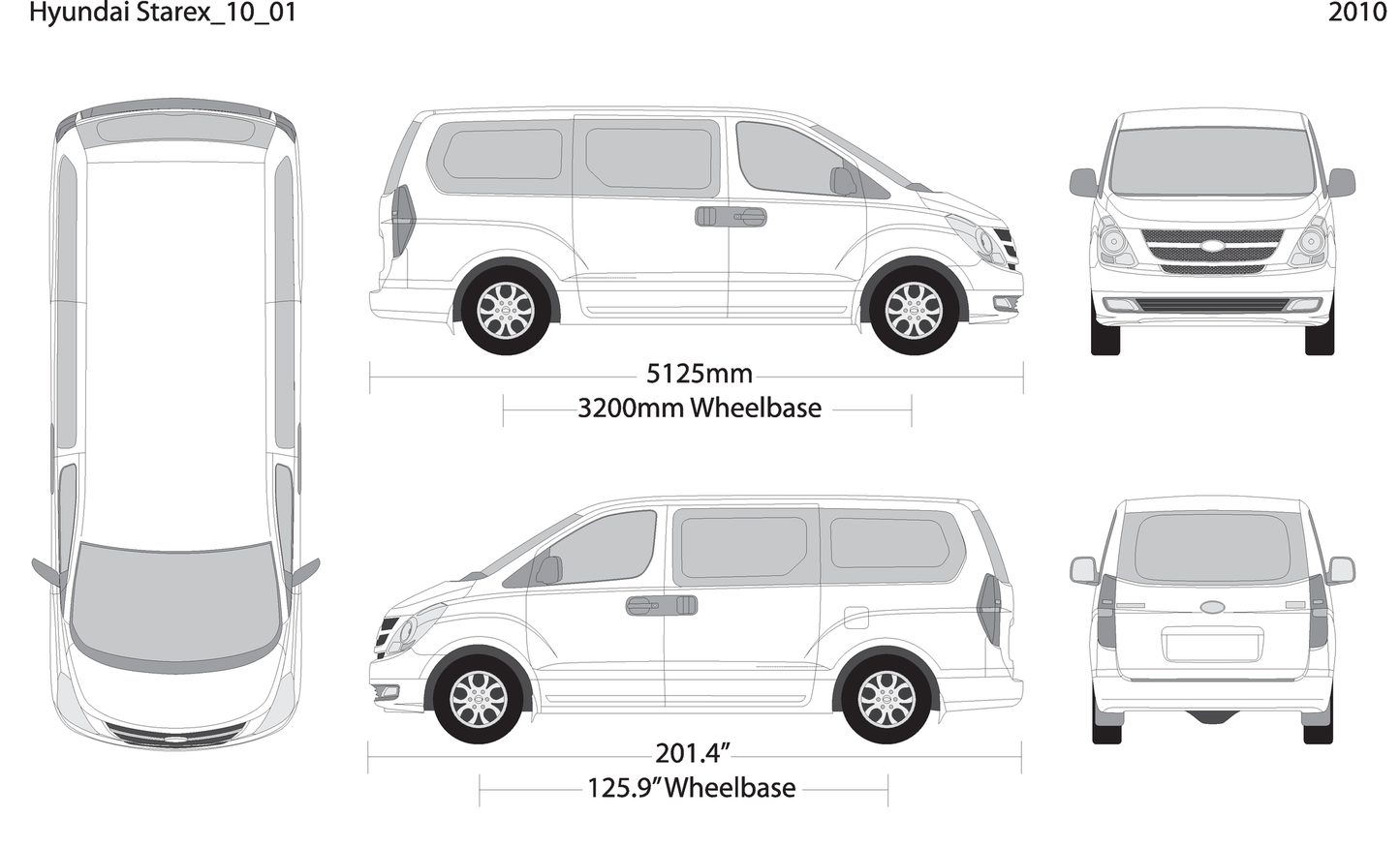 2010 Hyundai Starex V01 Vehicle Wrap Template