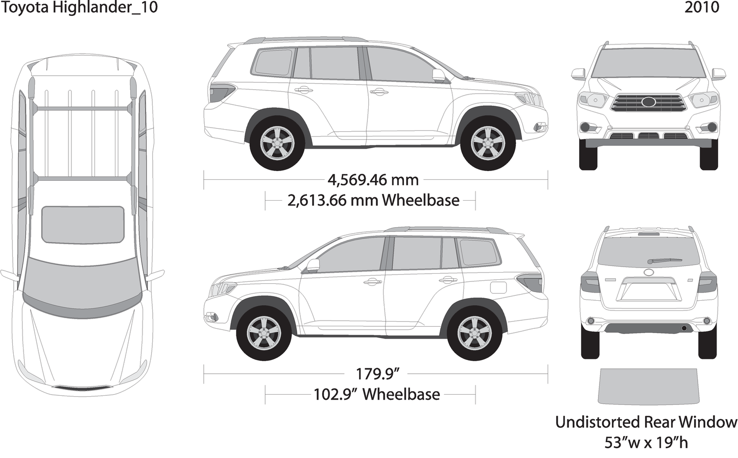 2010 Toyota Highlander V10 Vehicle Wrap Template