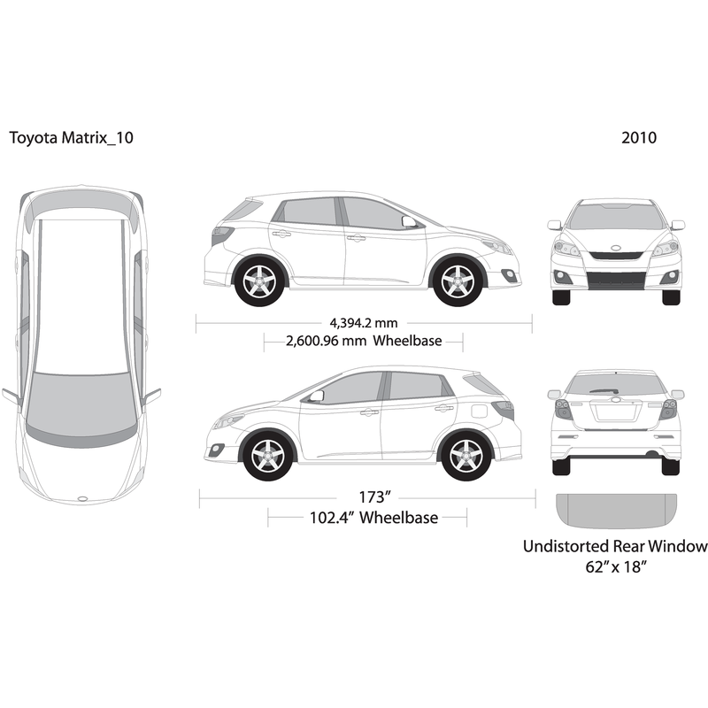 2010 Toyota Matrix V10 Vehicle Wrap Template