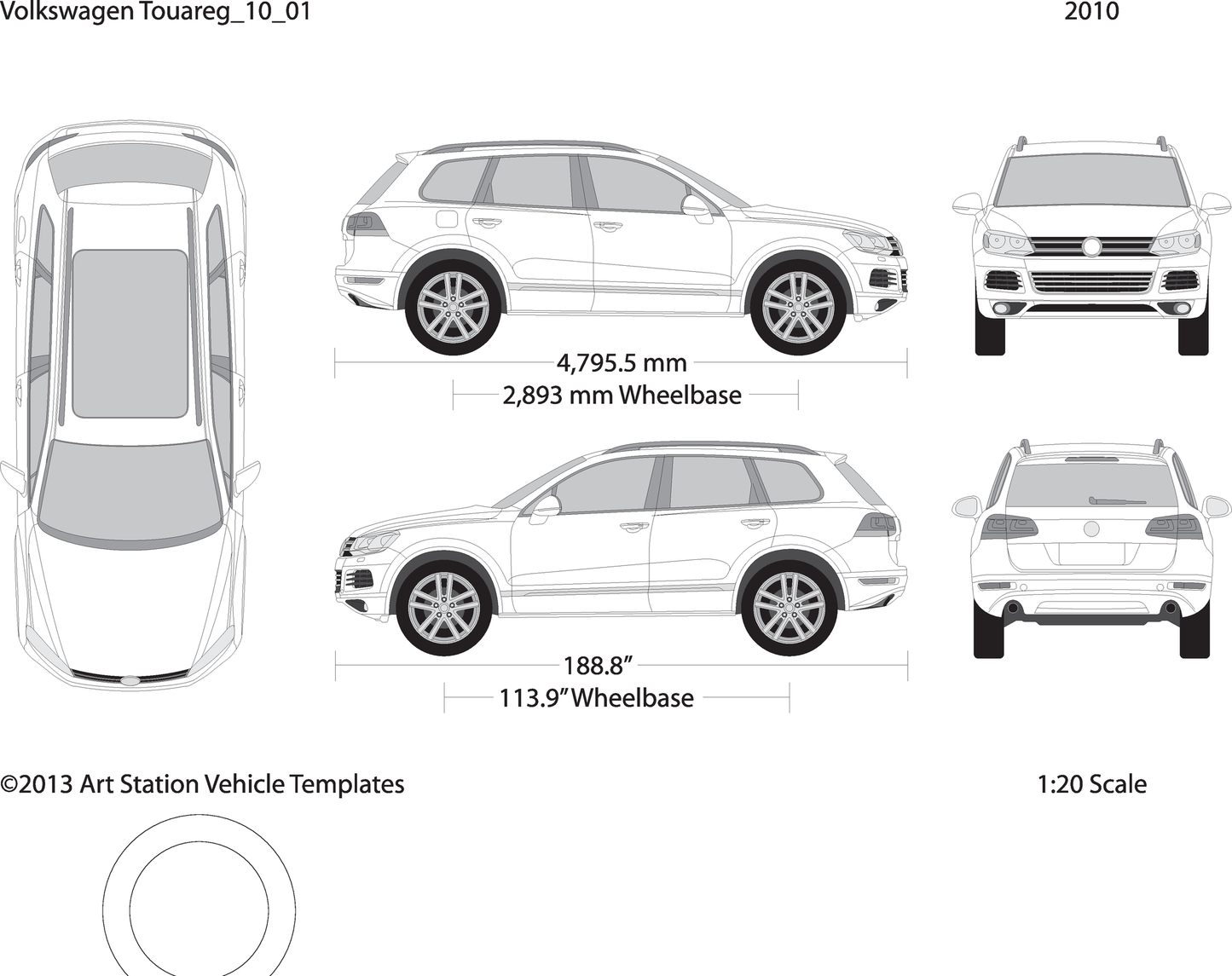 2010 Volkswagen Touareg V10 Vehicle Wrap Template