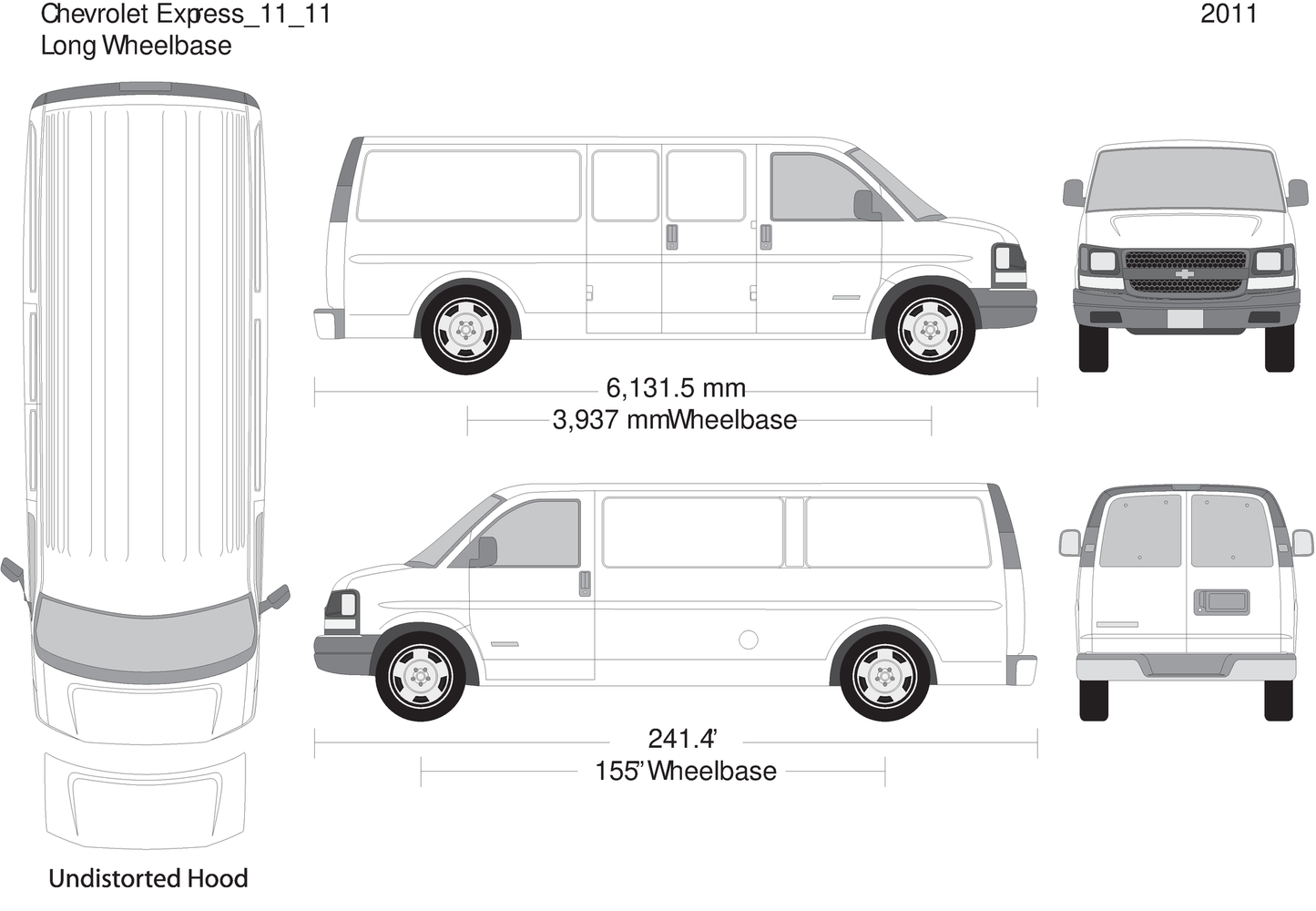 2011 Chevy Express V11 Vehicle Wrap Template