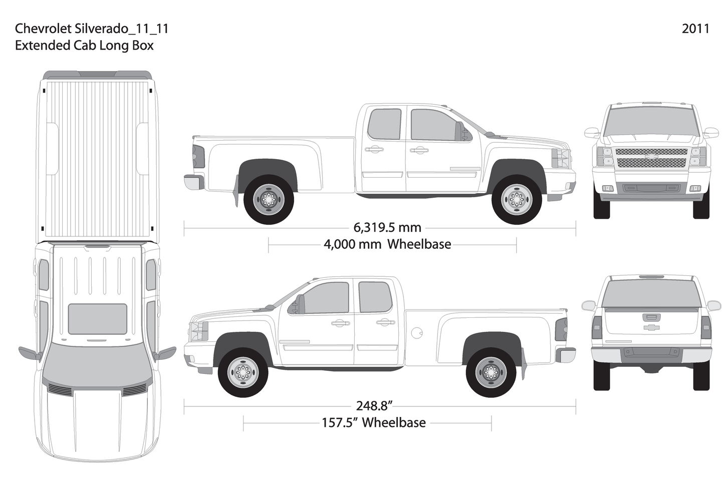 2011 Chevy Silverado 2500 3500 Hd V11 Vehicle Wrap Template