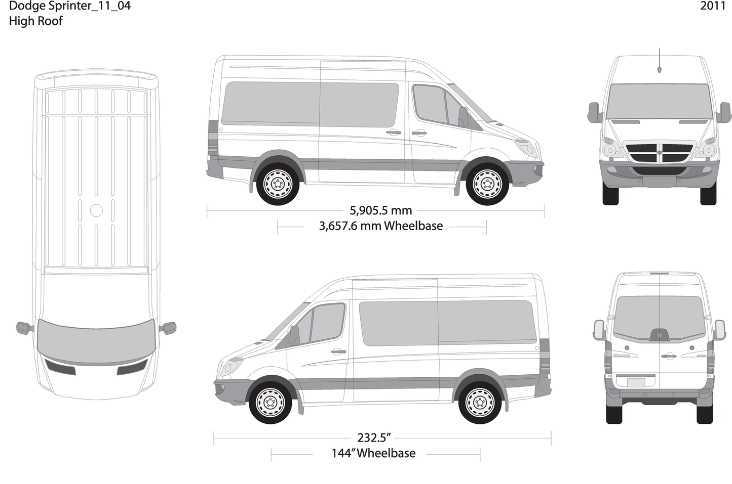 2011 Dodge Sprinter V04 Vehicle Wrap Template