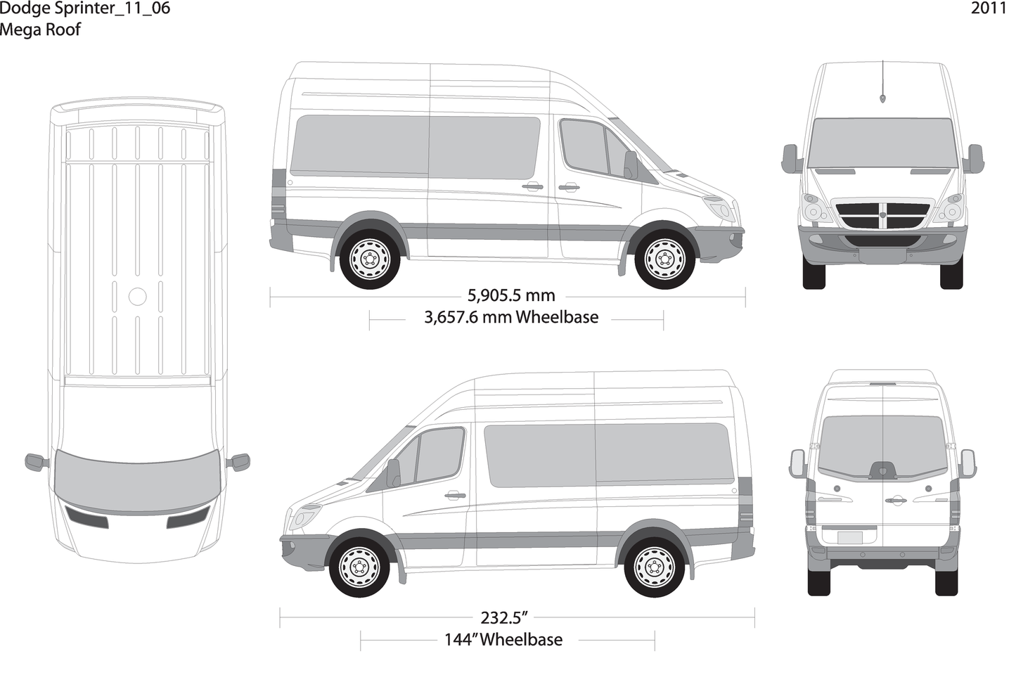 2011 Dodge Sprinter V06 Vehicle Wrap Template