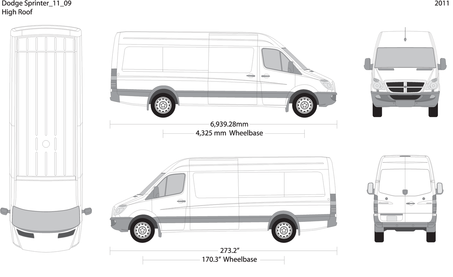 2011 Dodge Sprinter V09 Vehicle Wrap Template