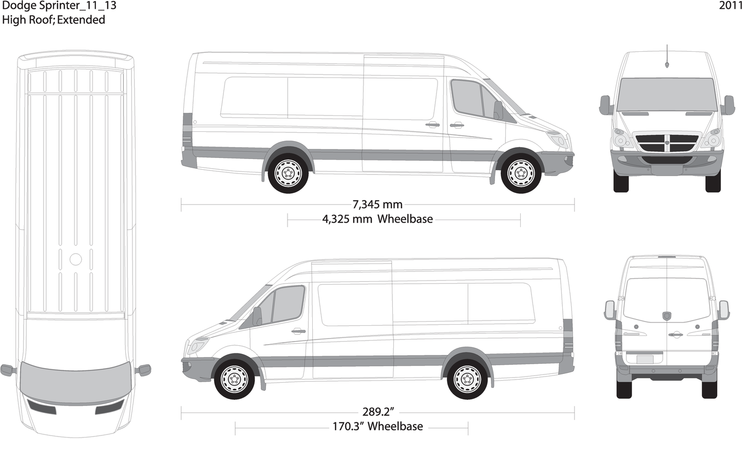 2011 Dodge Sprinter V13 Vehicle Wrap Template