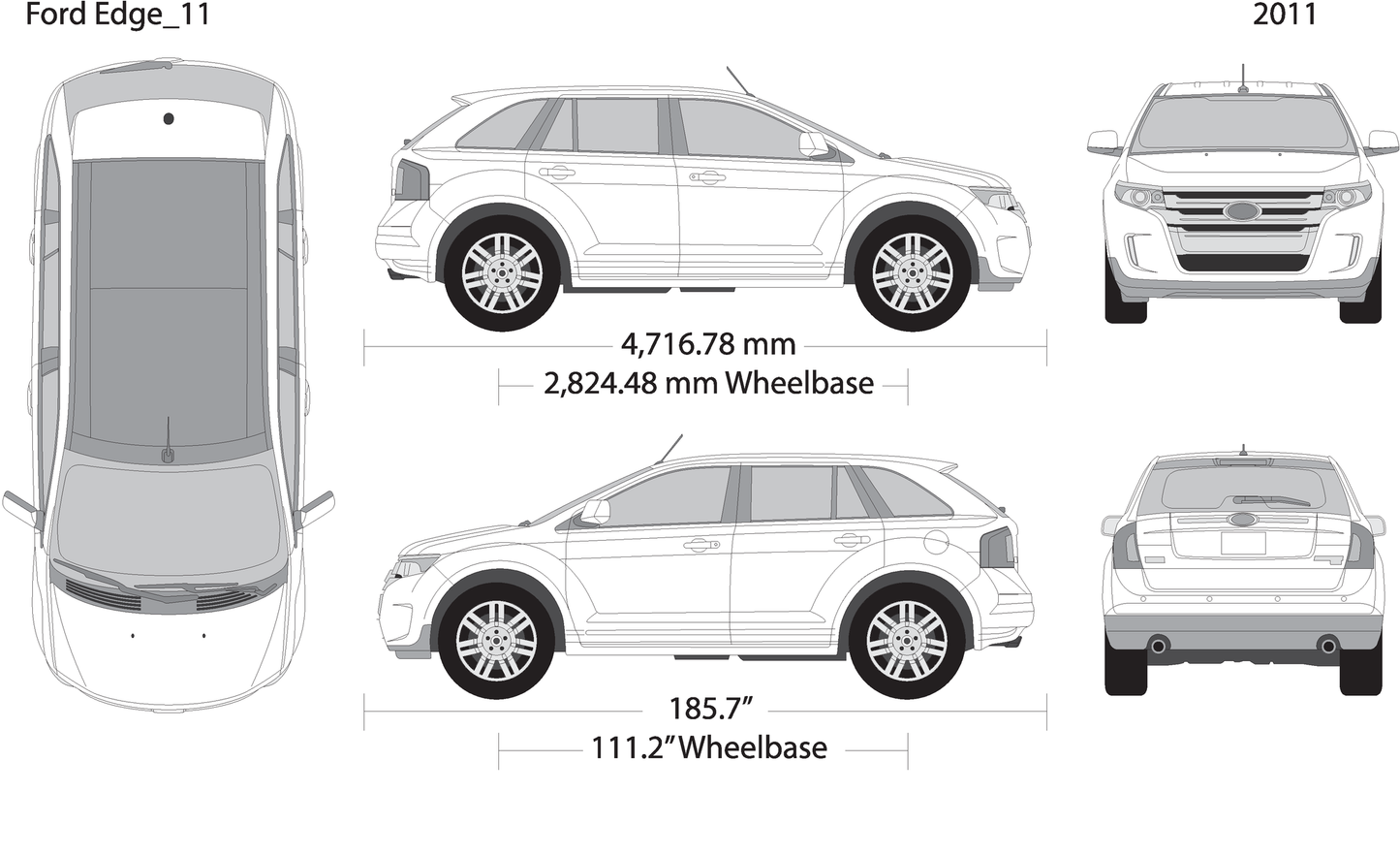 2011 Ford Edge V11 Vehicle Wrap Template