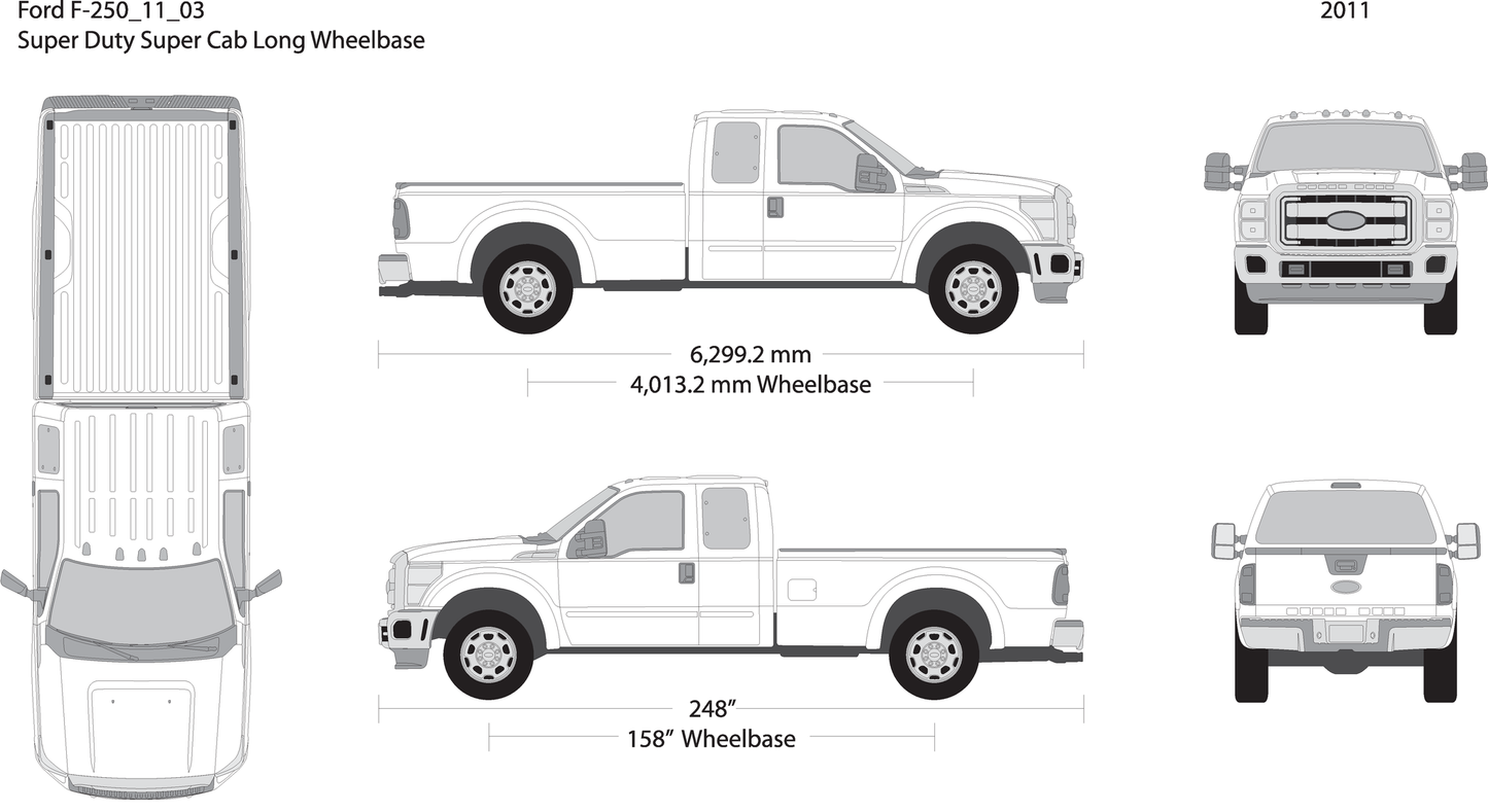 2011 Ford F 250 V03 Vehicle Wrap Template