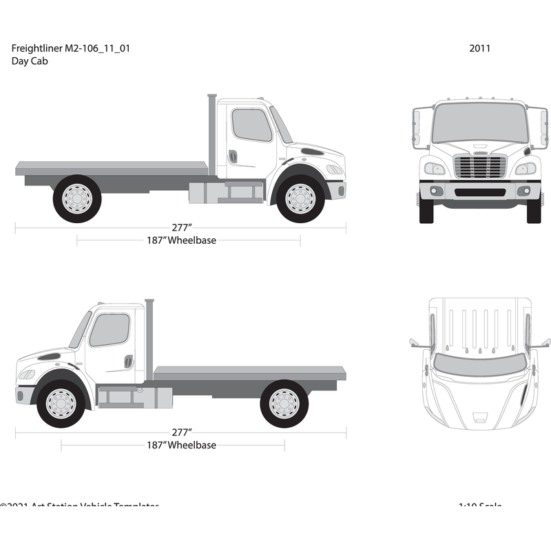 2011 Frieghtliner M2 106 V01 Vehicle Wrap Template