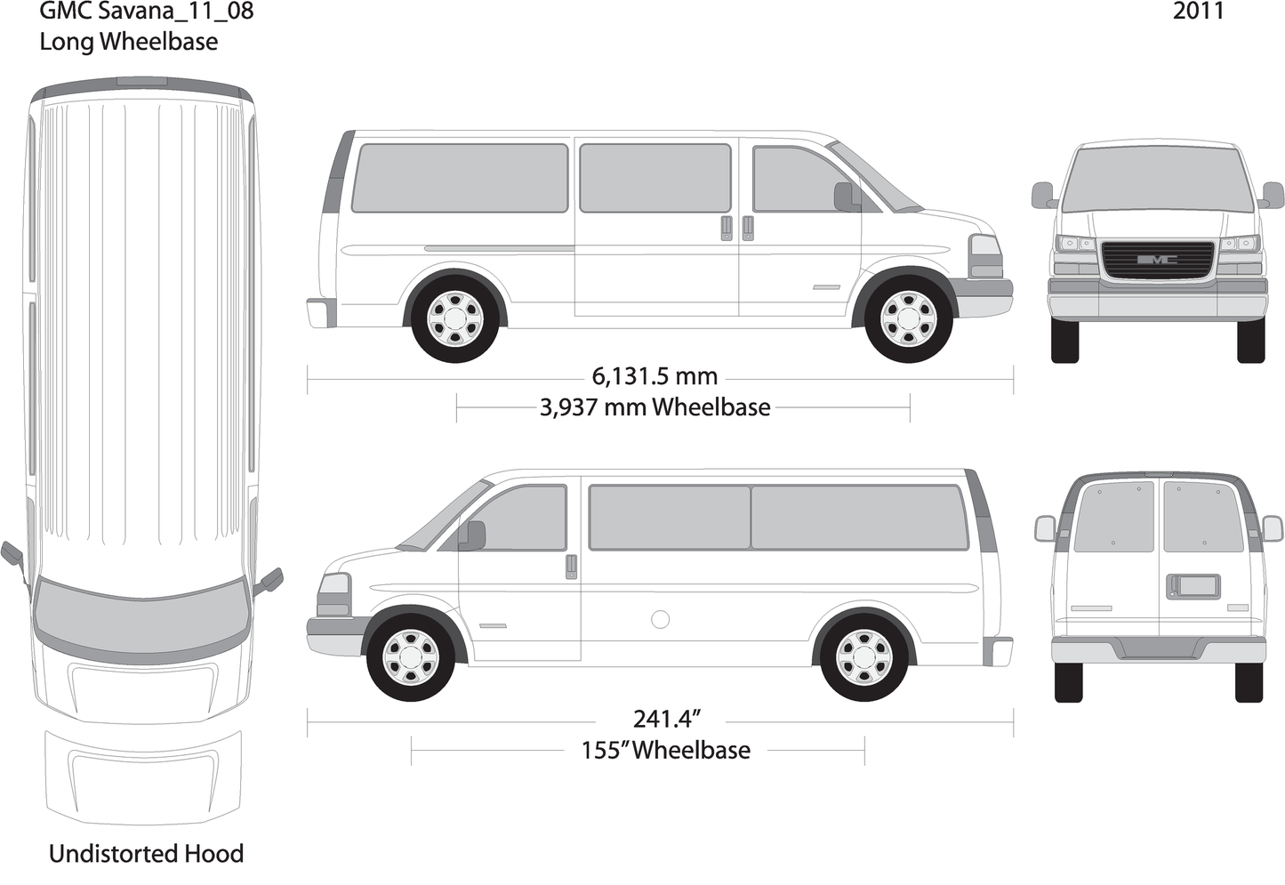 2011 Gmc Savana V08 Vehicle Wrap Template