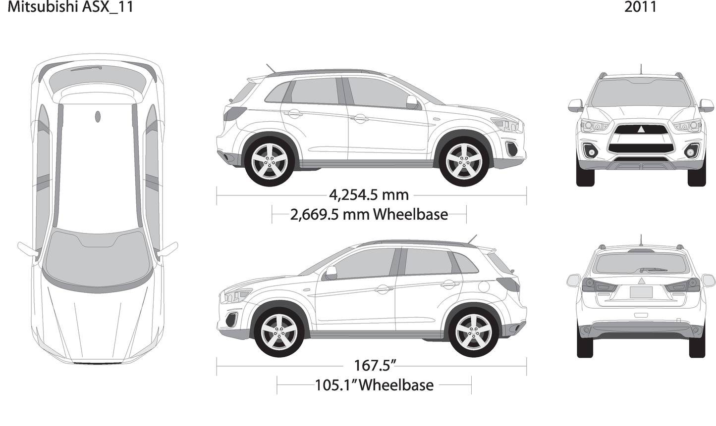2011 Mitsubishi Asx V11 Vehicle Wrap Template
