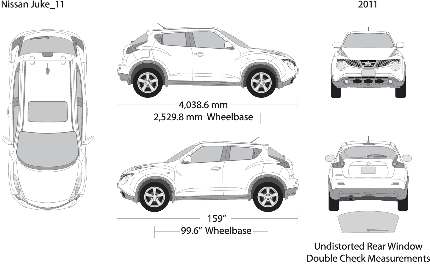 2011 Nissan Juke V11 Vehicle Wrap Template