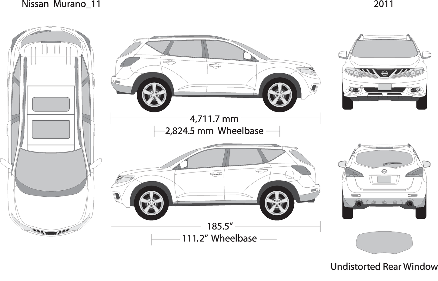 2011 Nissan Murano V01 Vehicle Wrap Template