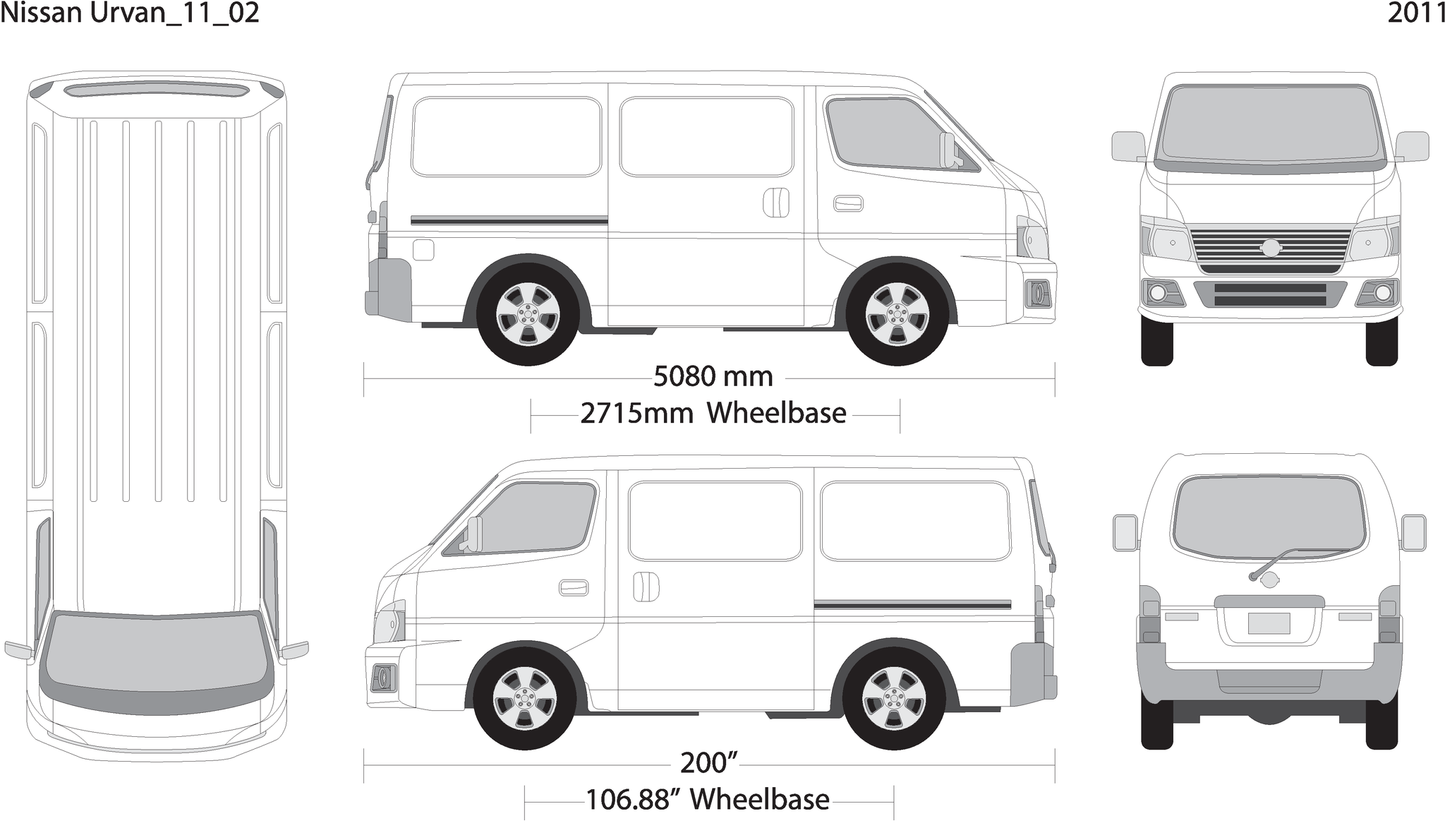 2011 Nissan Urvan V02 Vehicle Wrap Template