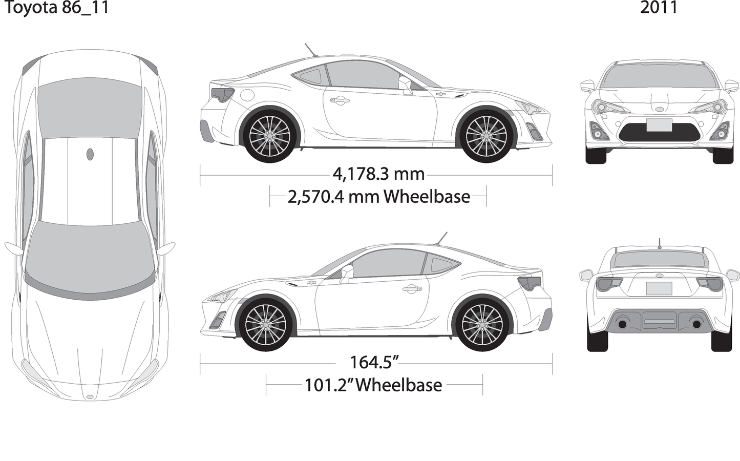2011 Toyota 86 V11 Vehicle Wrap Template