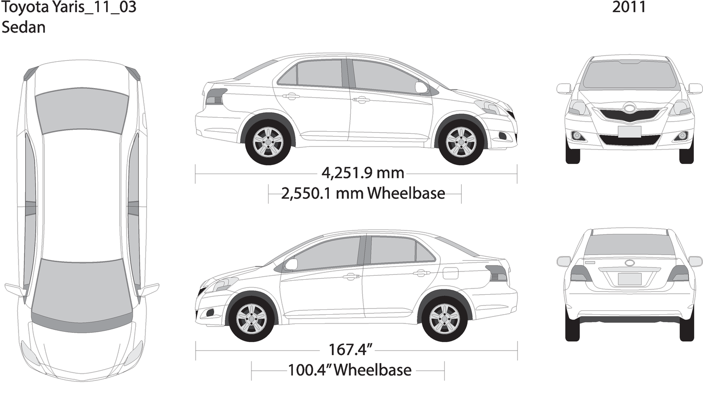 2011 Toyota Yaris V03 Vehicle Wrap Template