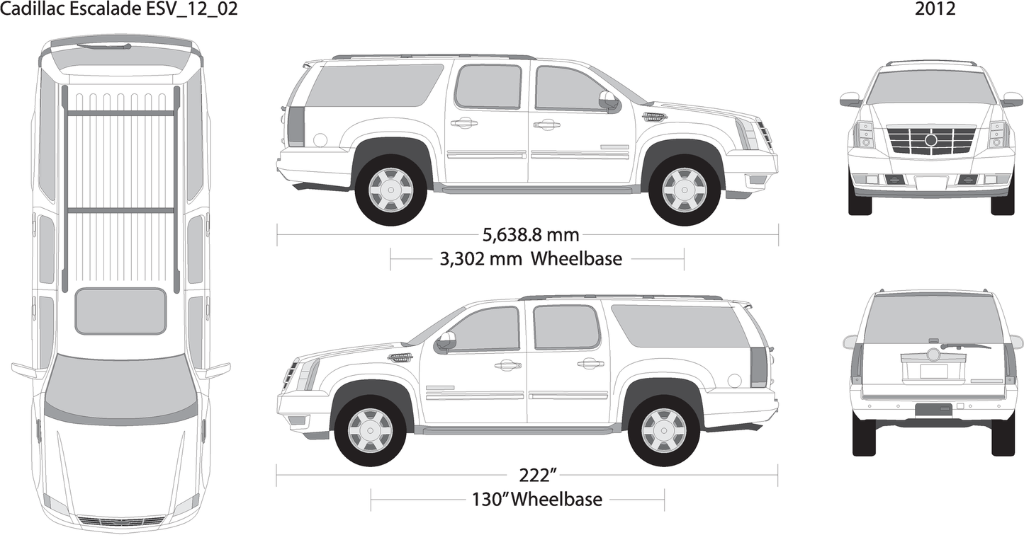 2012 Cadillac Escalade V02 Vehicle Wrap Template