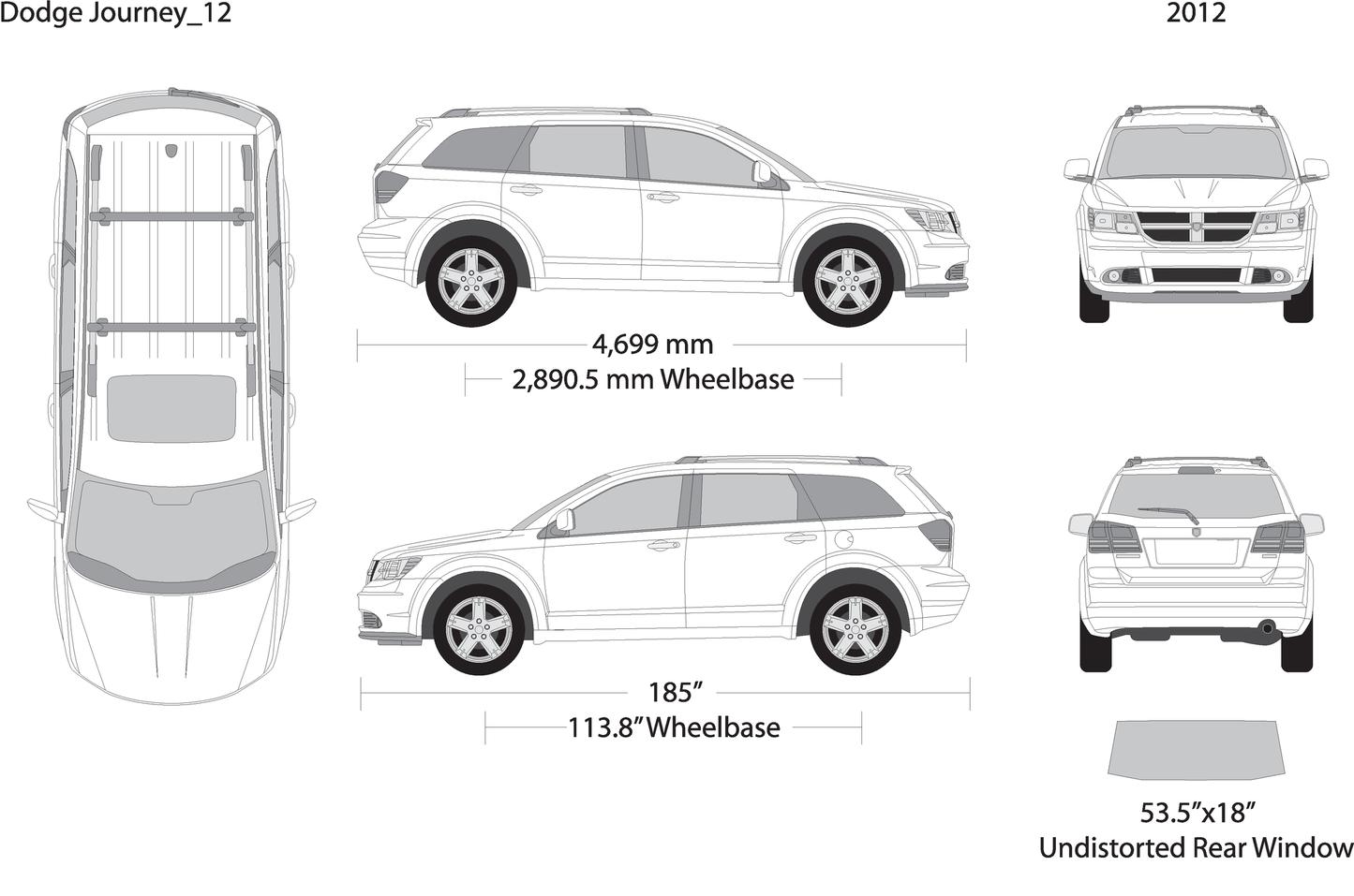 2012 Dodge Journey V12 Vehicle Wrap Template