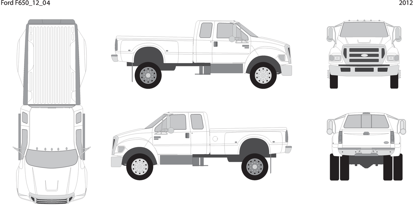 2012 Ford F 650 V04 Vehicle Wrap Template
