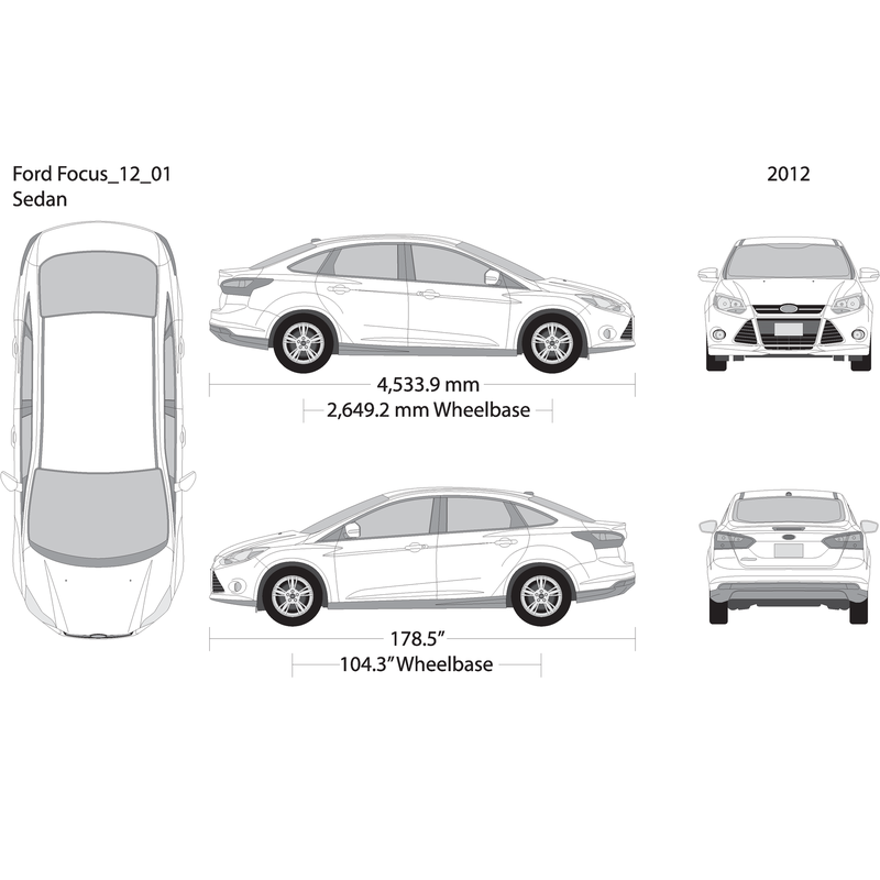 2012 Ford Focus V01 Vehicle Wrap Template