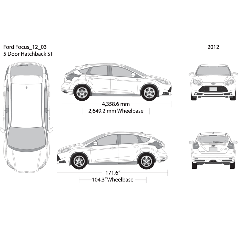 2012 Ford Focus V03 Vehicle Wrap Template
