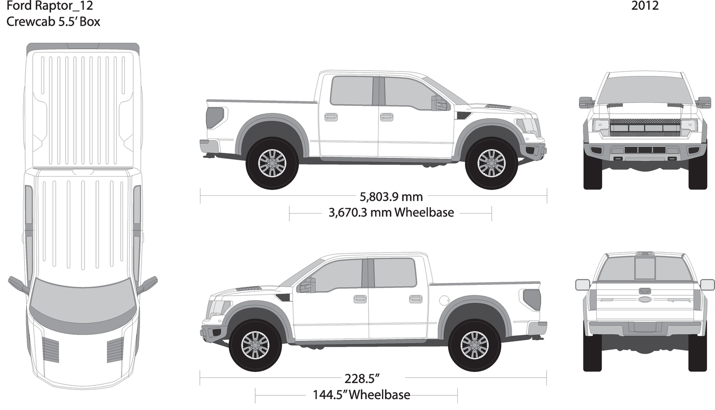 2012 Ford Raptor V02 Vehicle Wrap Template