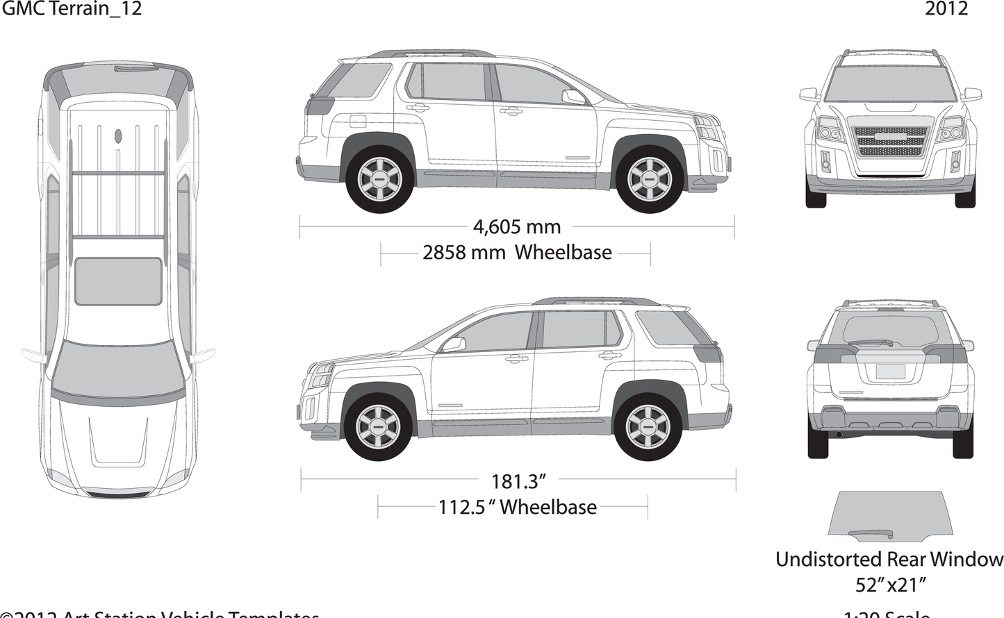 2012 Gmc Terrain V12 Vehicle Wrap Template