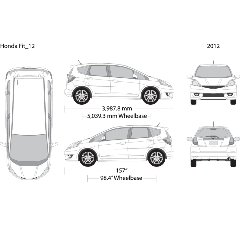 2012 Honda Fit V12 Vehicle Wrap Template