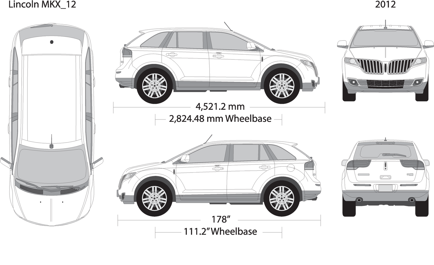 2012 Lincoln Mkx V12 Vehicle Wrap Template