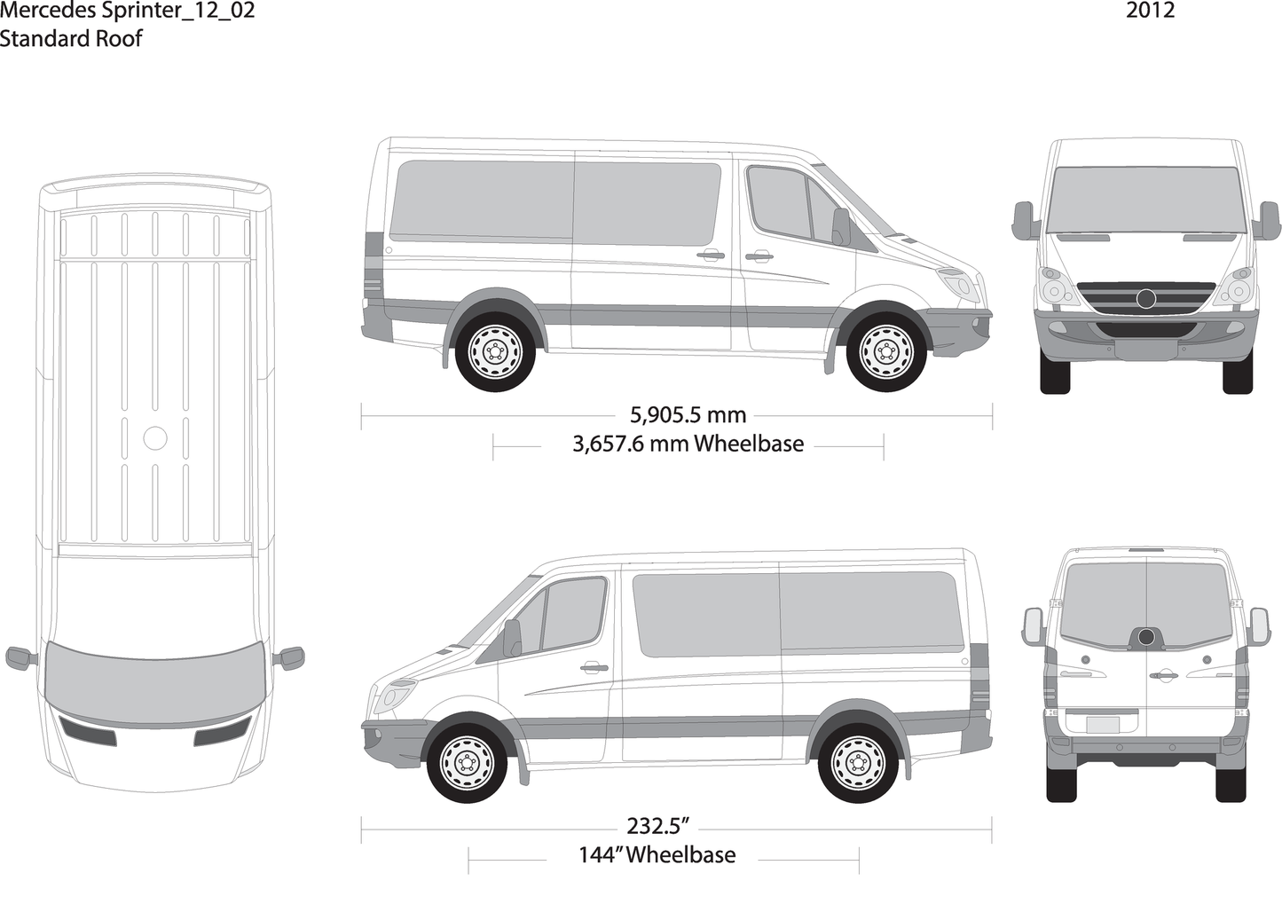 2012 Mercedes Sprinter V02 Vehicle Wrap Template