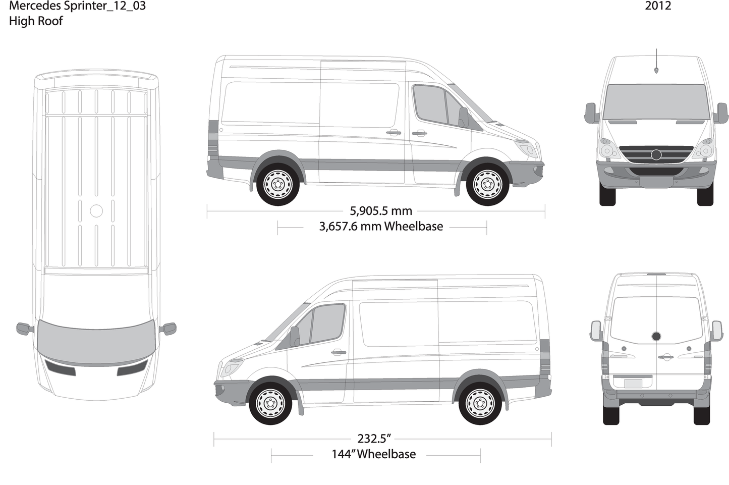 2012 Mercedes Sprinter V03 Vehicle Wrap Template