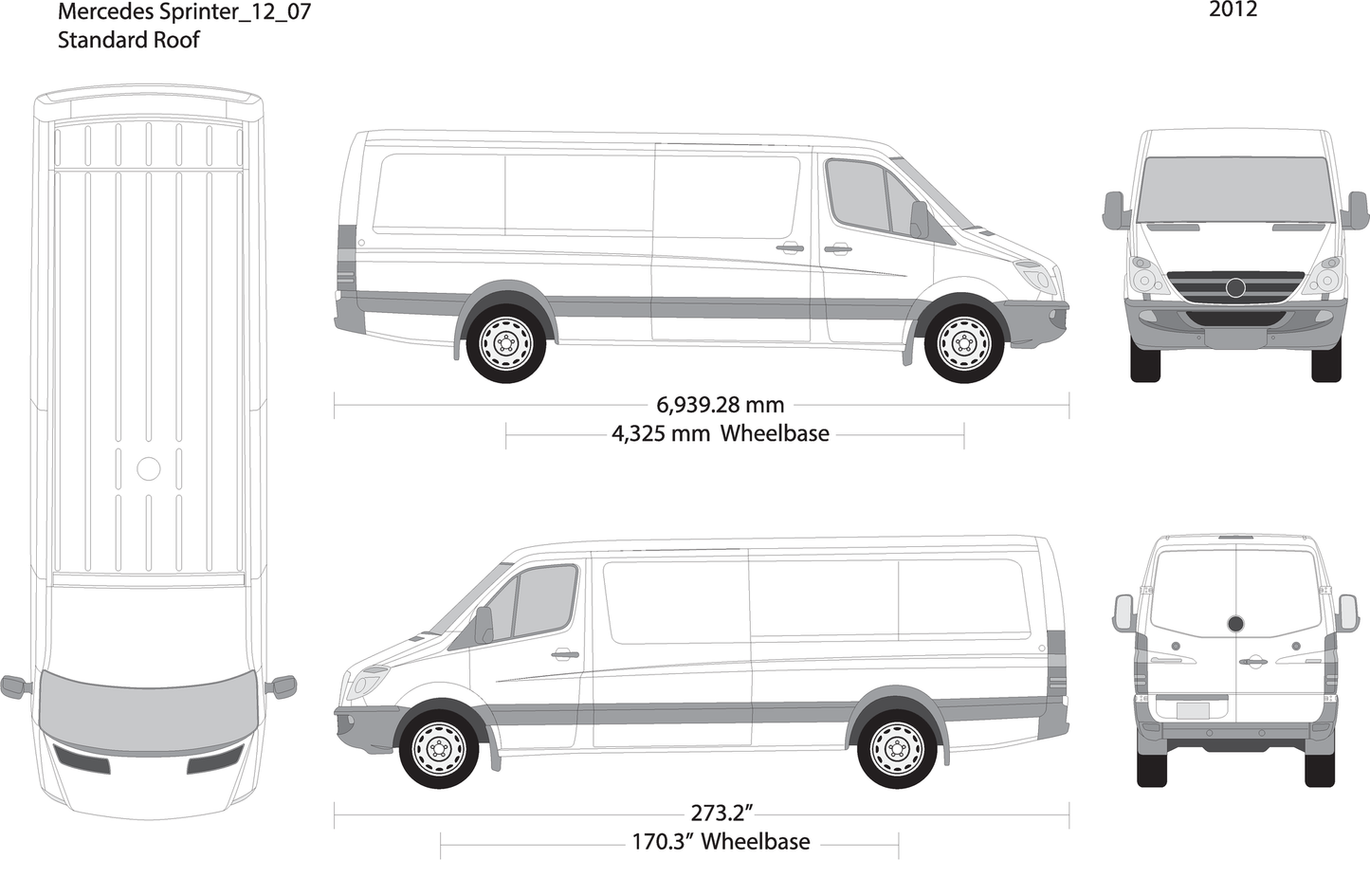 2012 Mercedes Sprinter V07 Vehicle Wrap Template