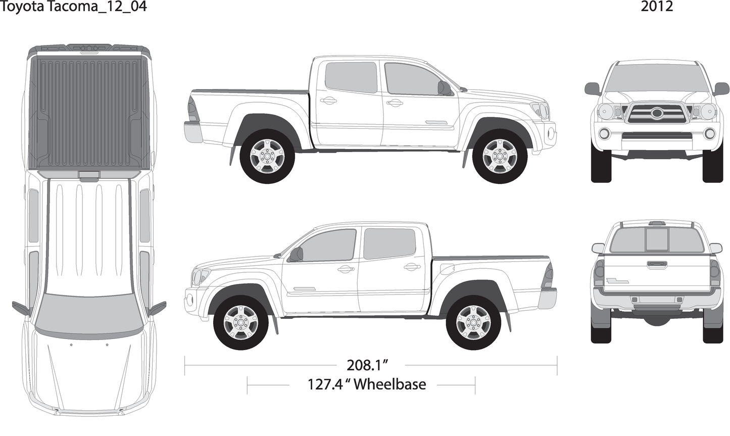 2012 Toyota Tacoma V04 Vehicle Wrap Template