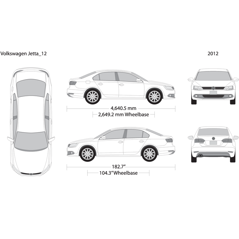 2012 Volkswagen Jetta V01 Vehicle Wrap Template