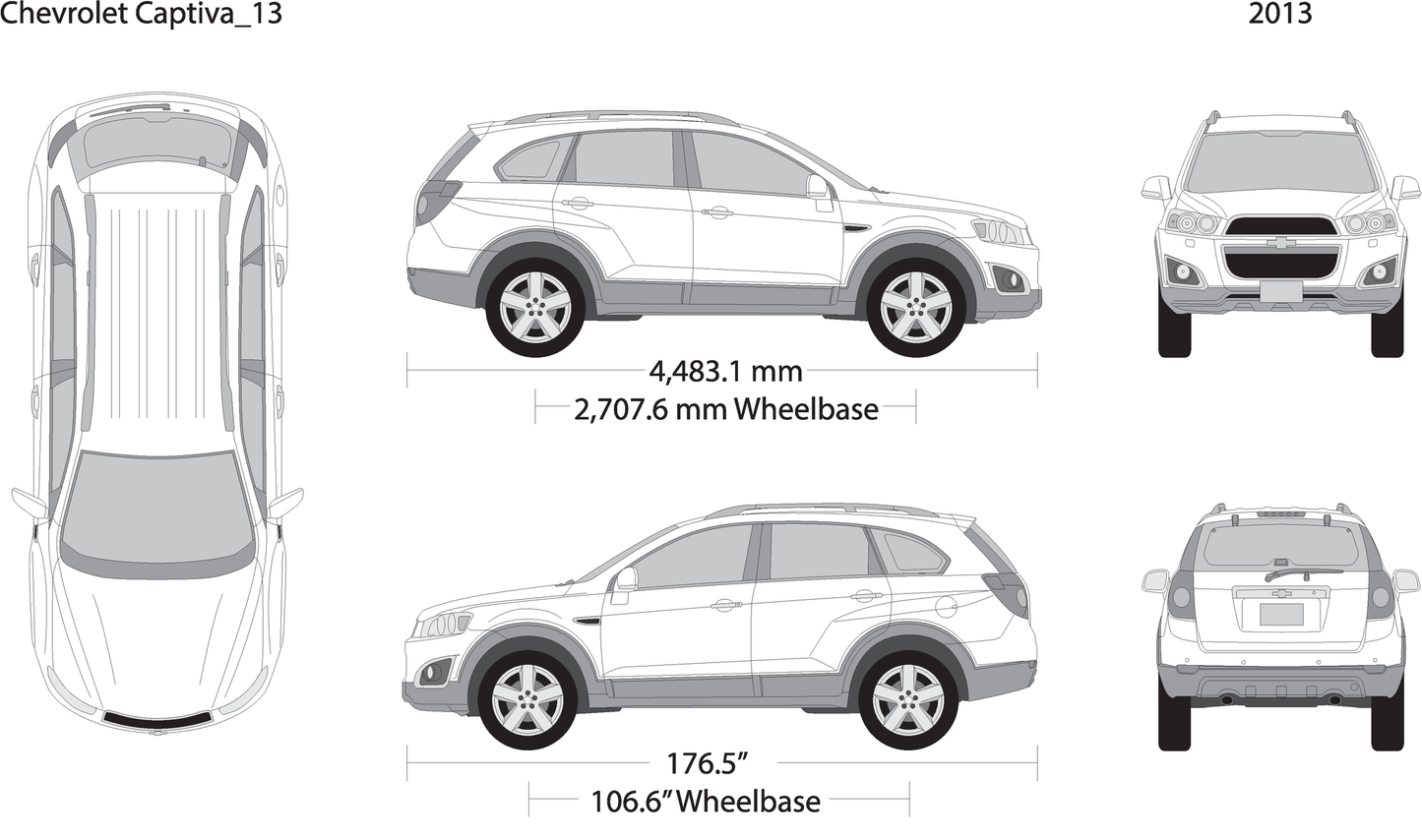 2013 Chevy Captiva V13 Vehicle Wrap Template