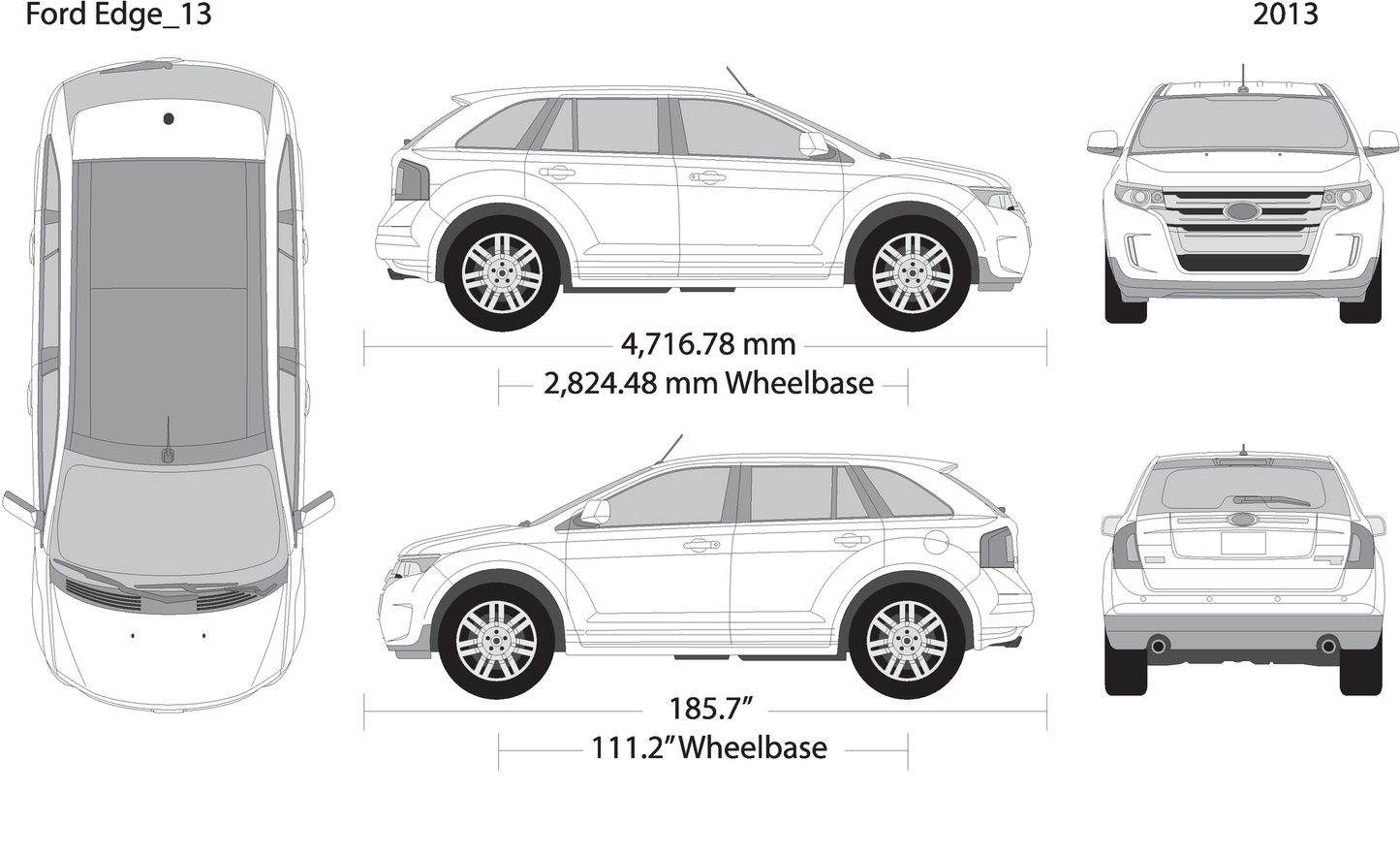 2013 Ford Edge V13 Vehicle Wrap Template
