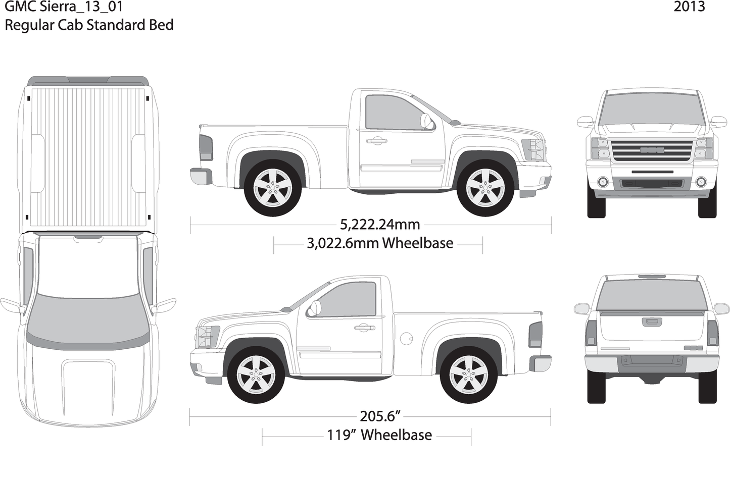 2013 Gmc Sierra 1500 V01 Vehicle Wrap Template