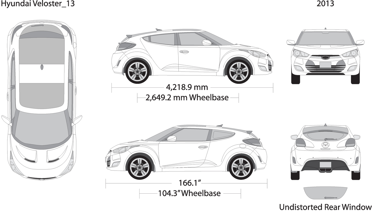 2013 Hyundai Veloster V13 Vehicle Wrap Template