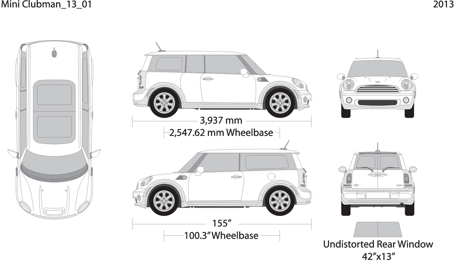 2013 Mini Cooper Mini Clubman V01 Vehicle Wrap Template