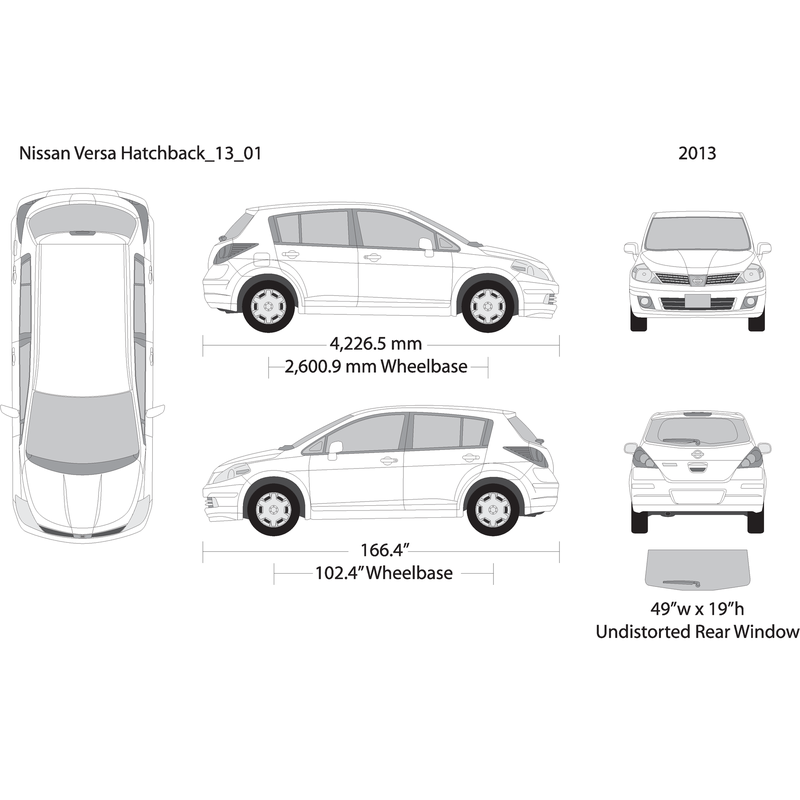 2013 Nissan Versa Hatchback V01 Vehicle Wrap Template