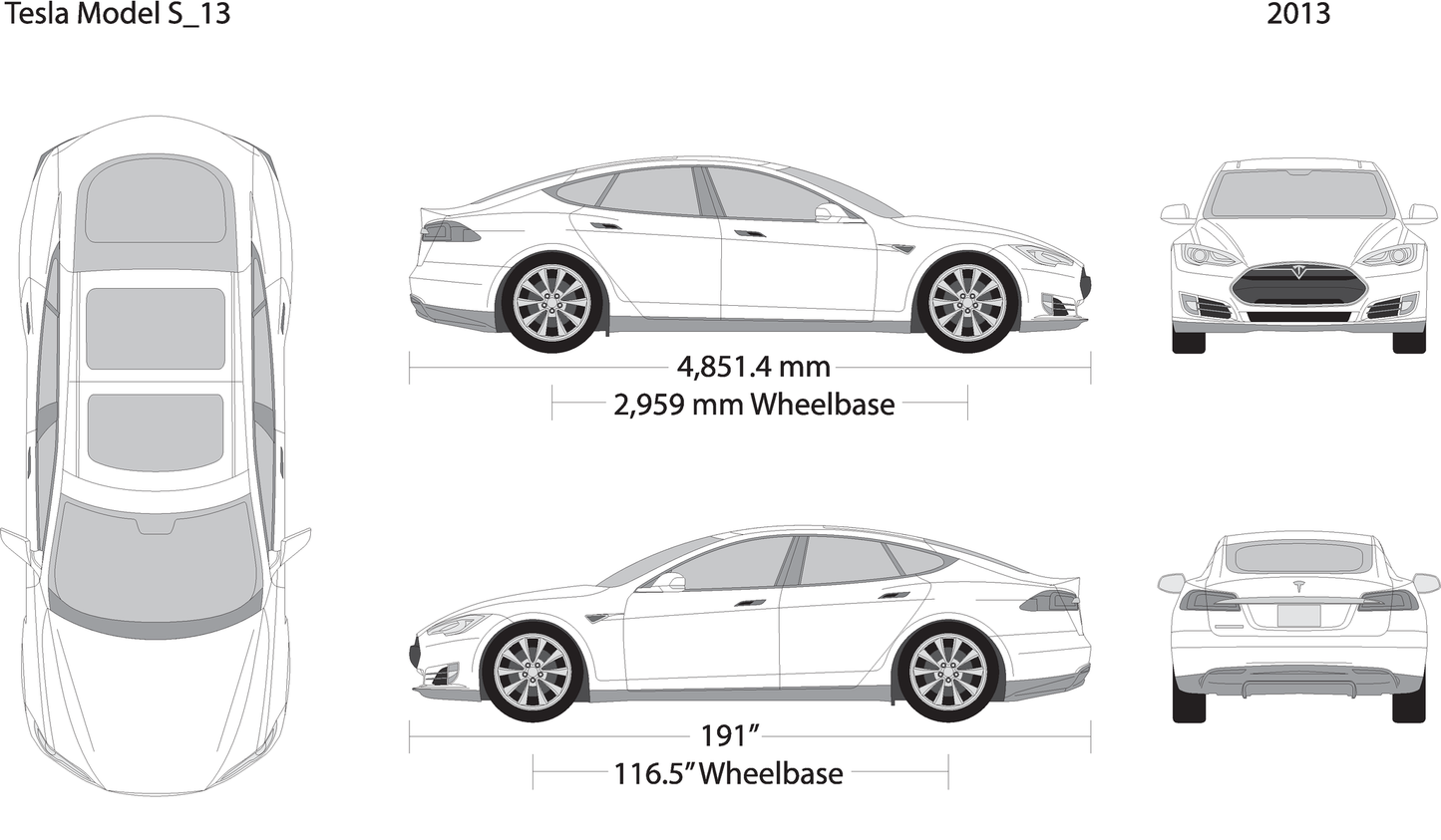 2013 Tesla Model S V13 Vehicle Wrap Template