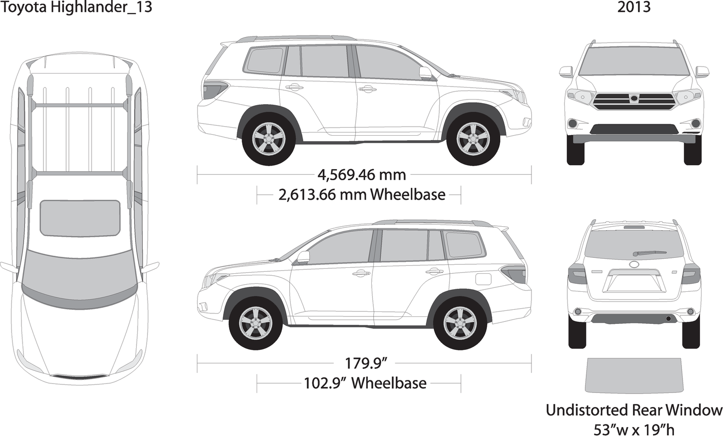 2013 Toyota Highlander V13 Vehicle Wrap Template