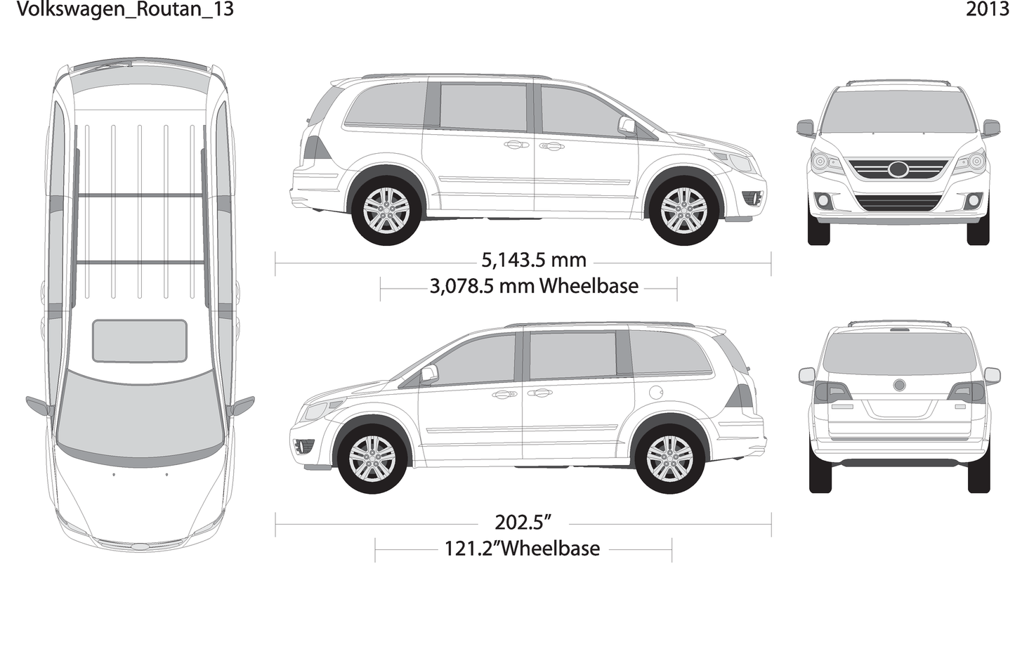2013 Volkswagen Routan V13 Vehicle Wrap Template